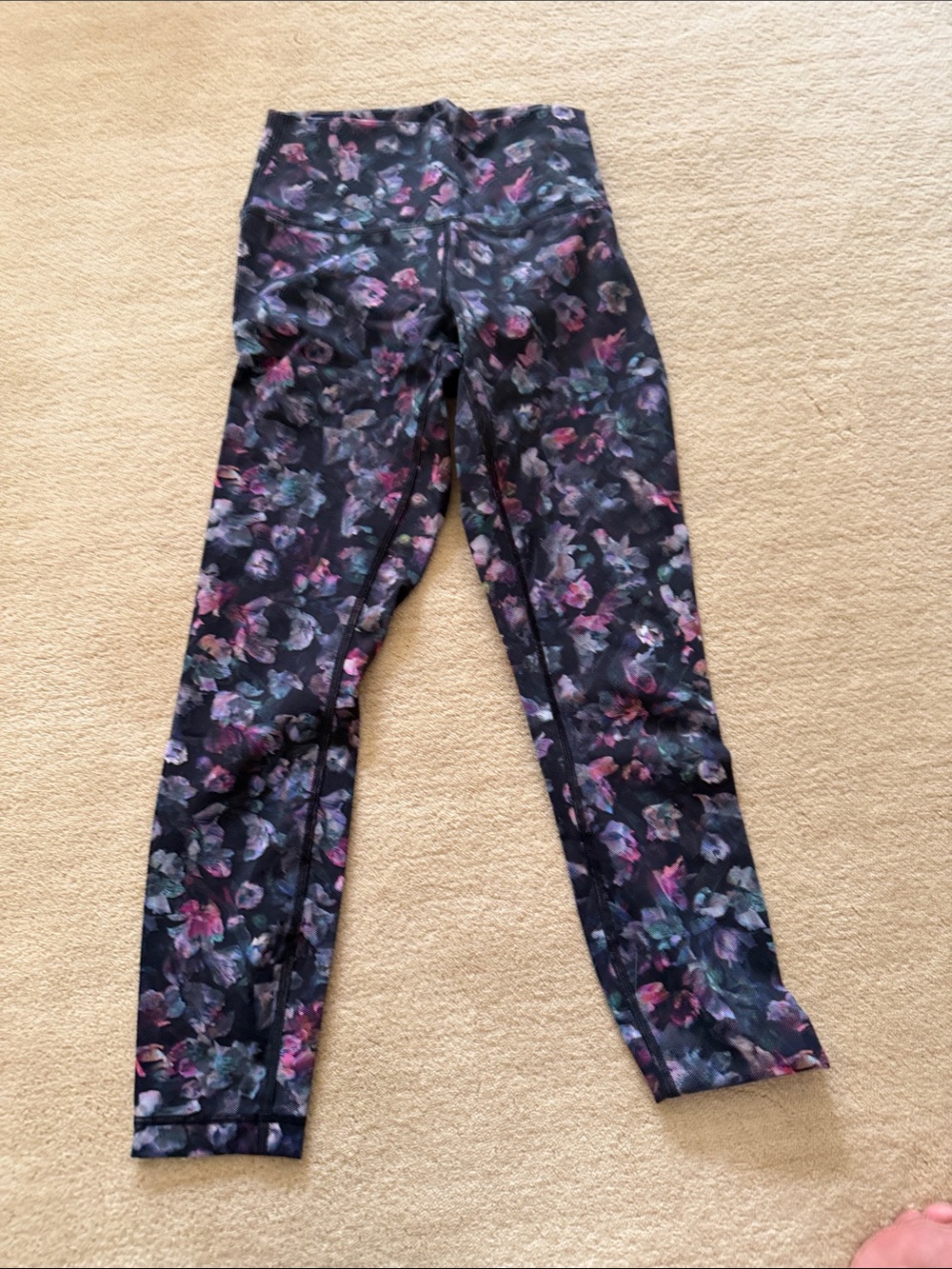 lululemon athletica Black Floral Print Girls' Leggings